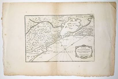 AUDE. Carte XVIIIe s. : « Côte de LANGUEDOC...