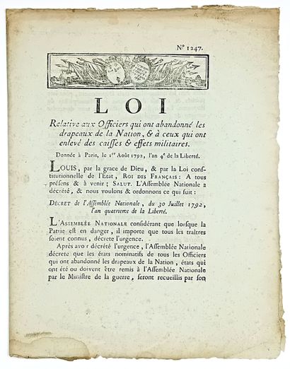 ÉMIGRATION DES NOBLES - “LOI relative aux...