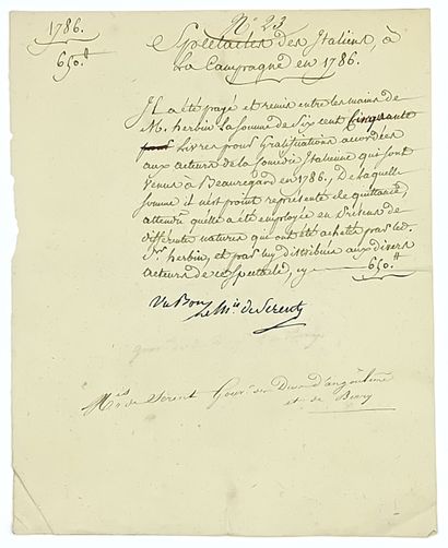 Marquis de SERENT Gouverneur des Ducs d’Angoulême...