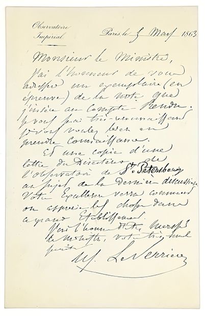 Urbain LE VERRIER (Saint-Lô/ Manche 1811...