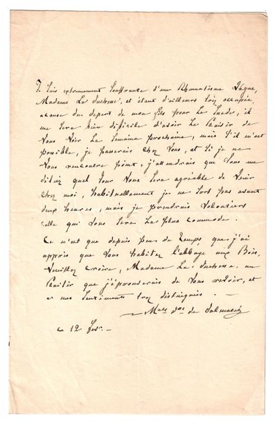La Maréchale de SOULT, Duchesse de Dalmatie....
