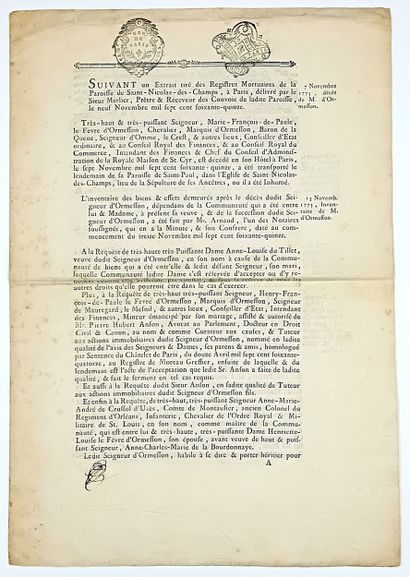 LE FEVRE D’ORMESSON (Marie François de Paule)...