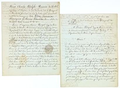 BERTHIER (Louis-Alexandre). Deux lettres...