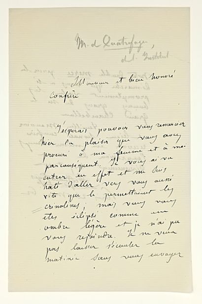 QUATREFAZES DE BRÉAU (Jean-Louis ARMAND de)...