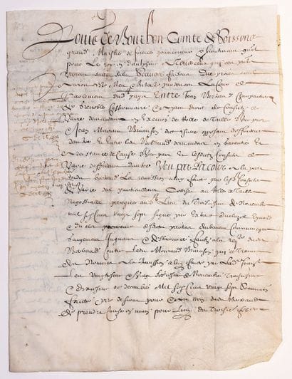 DAUPHINÉ. ISÈRE. Parchemin à l’en-tête de...