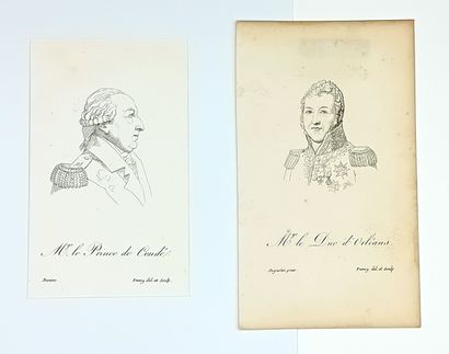 BOURBON. 5 Gravures de la Restauration, dessiné...