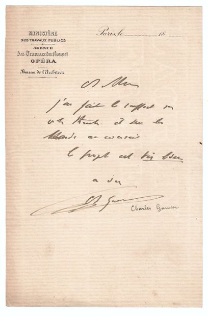 Charles GARNIER, Architecte (1825 - 1898)...