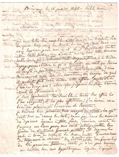 PUTHOD. Lettre A. Signée « La Veuve du Lieutenant...