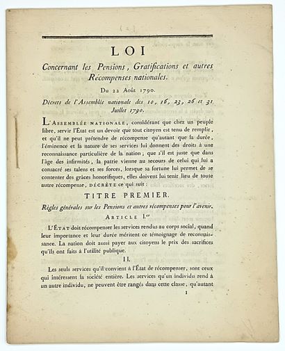 RÉCOMPENSES NATIONALES. “LOI concernant les...