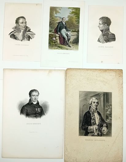 BONAPARTE. 5 Gravures in-8° : Charles BONAPARTE,...