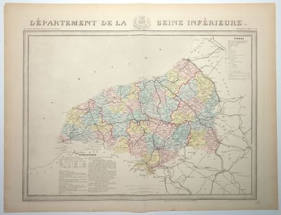 SEINE-MARITIME carte de 1875. Atlas des Départements...