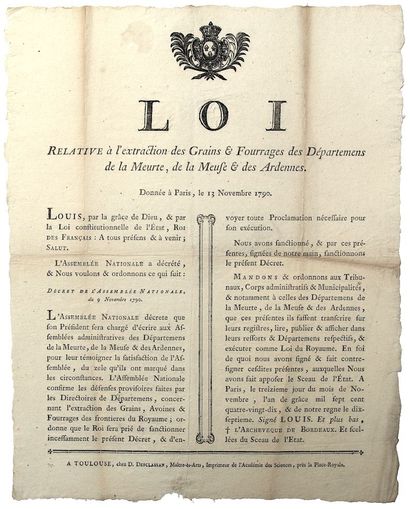 MEURTHE. 1790. MEUSE. ARDENNES. « Loi relative...
