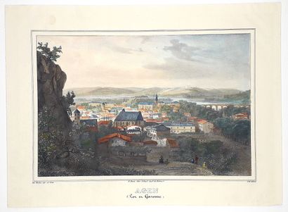 LOT ET GARONNE. « AGEN » Lithographie XIXe...