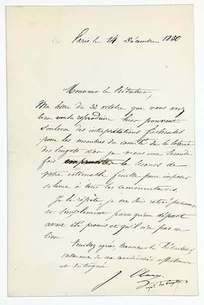 CLARY (Justinien Nicolas, Vicomte de) Né...