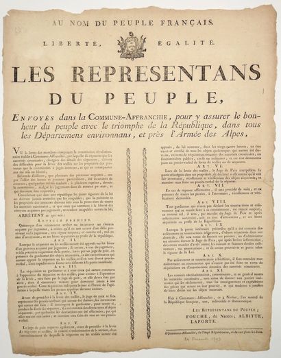 RÉVOLTE DE LYON. 1793. COMMUNE-AFFRANCHIE....