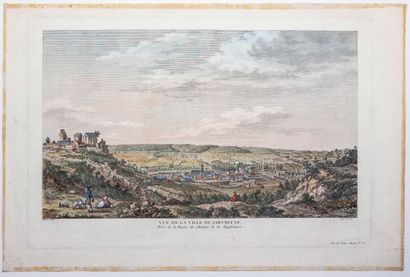 YVELINES. CHEVREUSE. Gravure XVIIIe : « Vue...