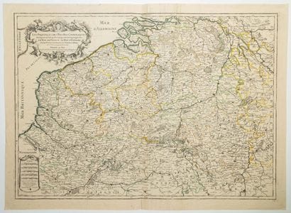 LES PAYS-BAS. Carte de 1705 : les Provinces...