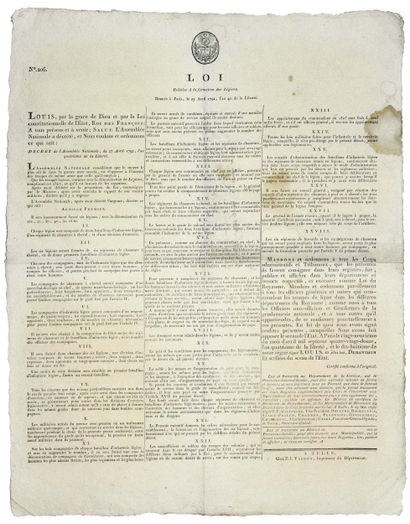 CORRÈZE. 1792. « Loi relative à la FORMATION...