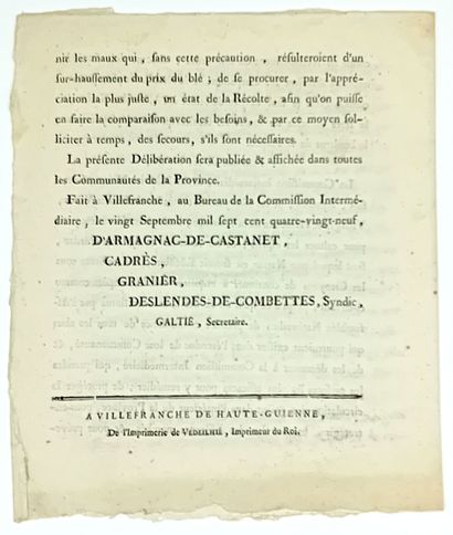 HAUTE GUYENNE – « Délibération de la Commission...
