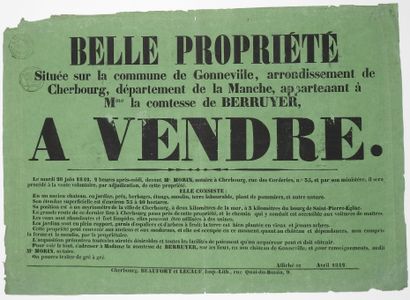 MANCHE. 1842. Comte de BERRUYER. Château...