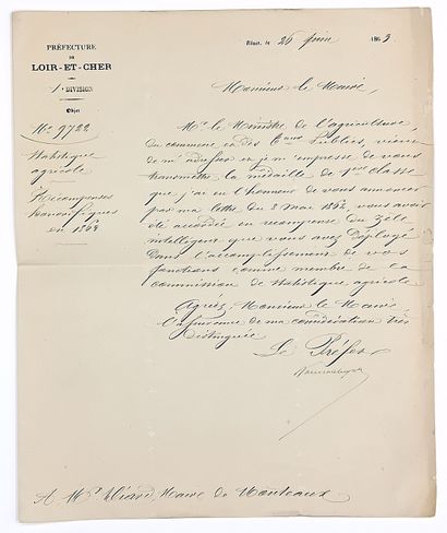 LOIR-ET-CHER - Archive d’Eugène DIARD Maire...