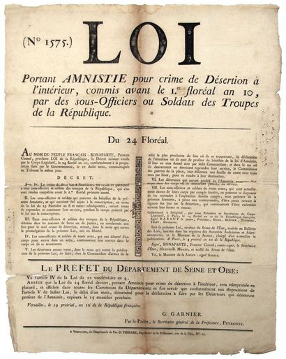 SEINE-ET-OISE. 1802. BONAPARTE 1ER CONSUL...