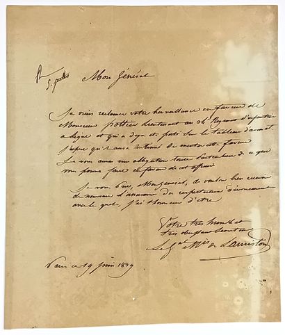 LAURISTON (Jacques LAW, Marquis de) Pondichéry...