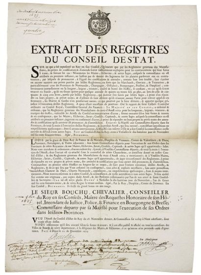 BOURGOGNE et BRESSE. 1673. MANUFACTURE des...