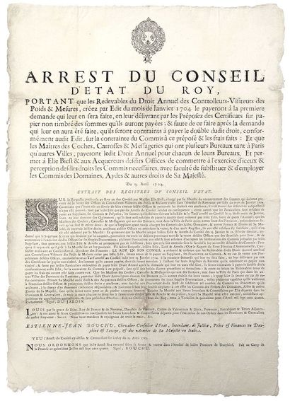 DAUPHINÉ et SAVOIE. 1704. POIDS et MESURES...