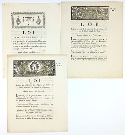 RÉVOLUTION. ARMÉE. 3 LOIS : LIBERTÉ POLITIQUE...