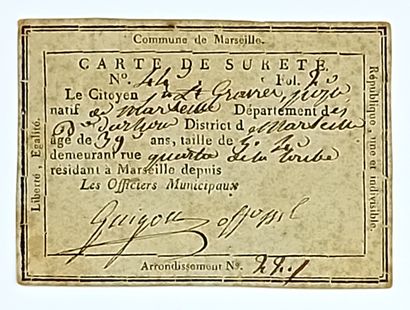 BOUCHES-DU-RHÔNE. “CARTE DE SÛRETÉ” de la...