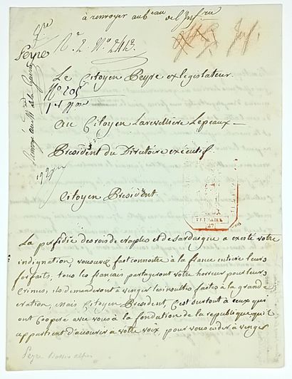 PEYRE (Louis-François) 1760 - 1828 - Conventionnel,...