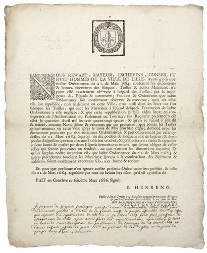 LILLE (NORD). 1686. TUILERIE. «Nous Reward,...