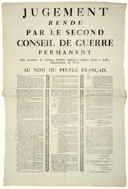 NORD. PAS-DE-CALAIS. 1800. “JUGEMENT rendu...