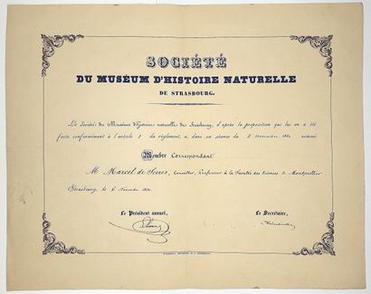 BAS-RHIN. « Société du Muséum d’Histoire...