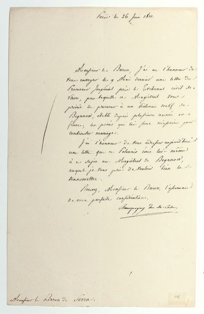 CHAMPAGNY, Duc de CADORE (Jean Baptiste Nompère...
