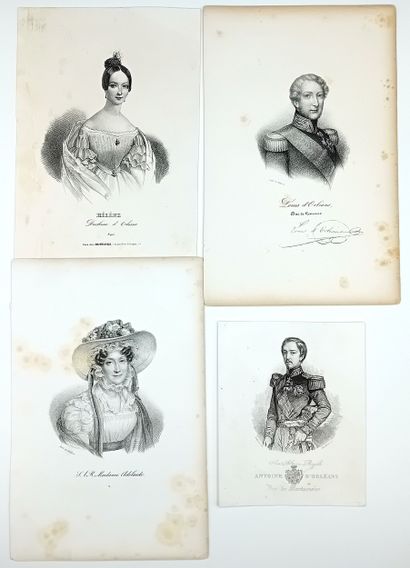 Famille d’ORLÉANS. 6 Gravures in-8° : « Ferdinand...