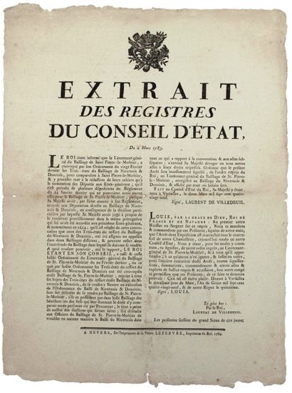NIÈVRE. ÉTATS-GÉNÉRAUX DE 1789 - Extrait...
