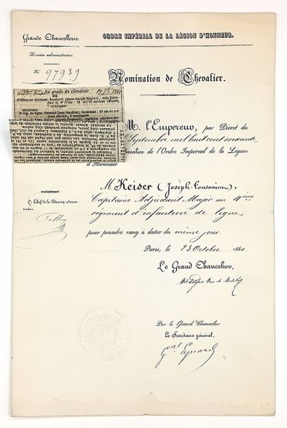 Maréchal PÉLISSIER. LÉGION D’HONNEUR – Pièce...