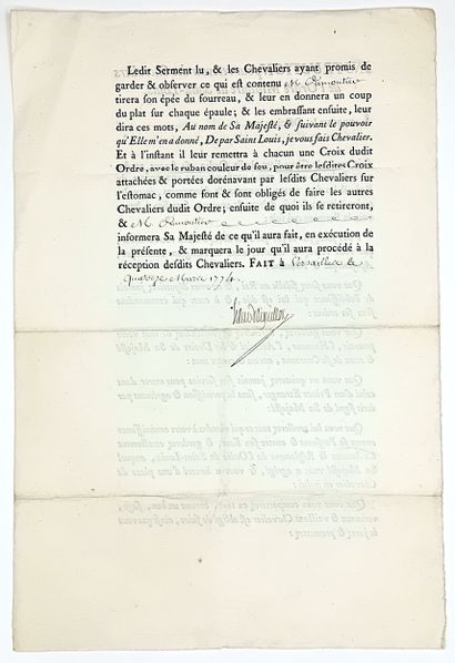 ORDRE DE SAINT LOUIS. DUC D’AIGUILLON. «...