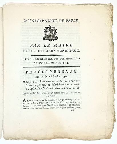 (LOI MARTIALE de BAILLY Maire de PARIS) -...
