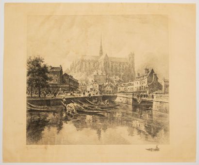 AMIENS (Somme). Vue de la Cathédrale d’Amiens...