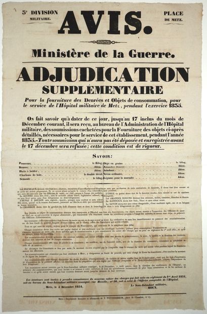 MOSELLE. PLACE DE METZ 5 Décembre 1834 -...