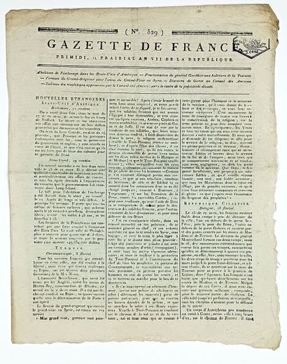 ESCLAVAGE. “GAZETTE DE FRANCE”, Journal du...