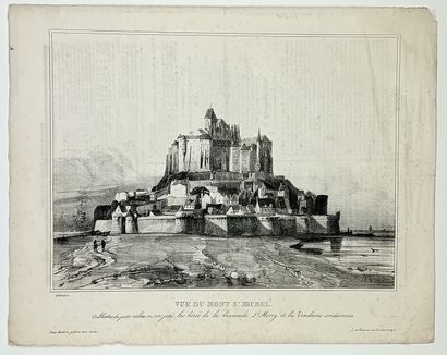 MANCHE. 3 Vues du MONT-SAINT-MICHEL : 2 Eau-forte...