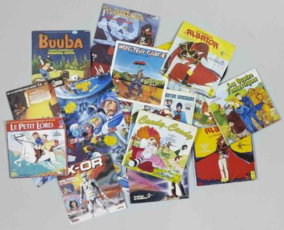 LOT de dix 45 tours (disques et livres disque)...