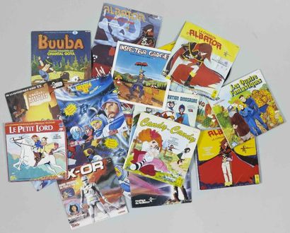 LOT de dix 45 tours (disques et livres disque)...
