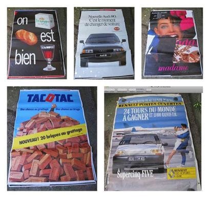 Lot de 9 affiches publicitaires d'Abris bus...