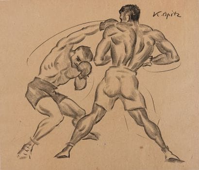 Boxe / Dessin
Kurt OPITZ (1887-1968)
Combat...