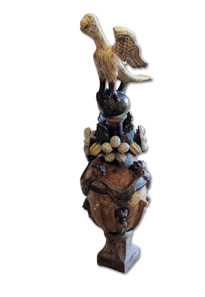 Decorative spire 
Polychrome glazed terracotta...